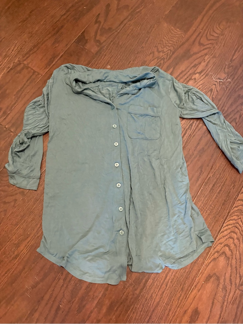 Auden Lightweight Sage Green Button-Front Shirt